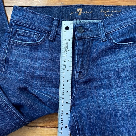 7 for all Mankind high waist bootcut jeans boot cut dark blue stretch denim 26 - Picture 7 of 12